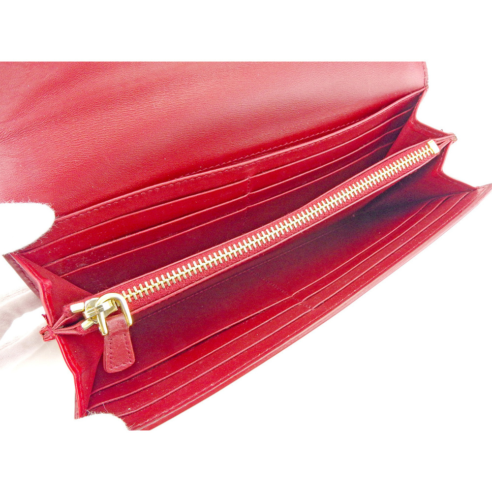 Miu Miu Long Wallet Red Enamel Leather - image 5